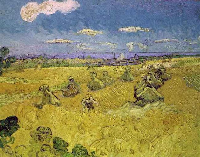 Vincent Van Gogh Wheat Stacks with Reaper France oil painting art